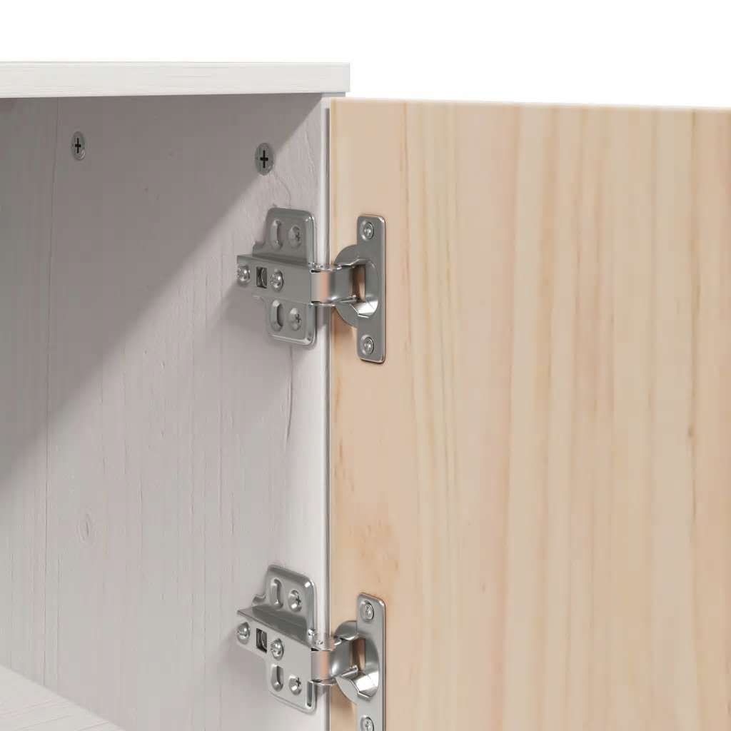 Highboard Weiß 67x40x108,5 cm Massivholz Kiefer